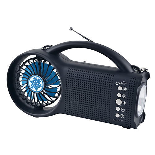 Solar 4-in-1 Camping Gear Speaker with Fan &amp; Torch