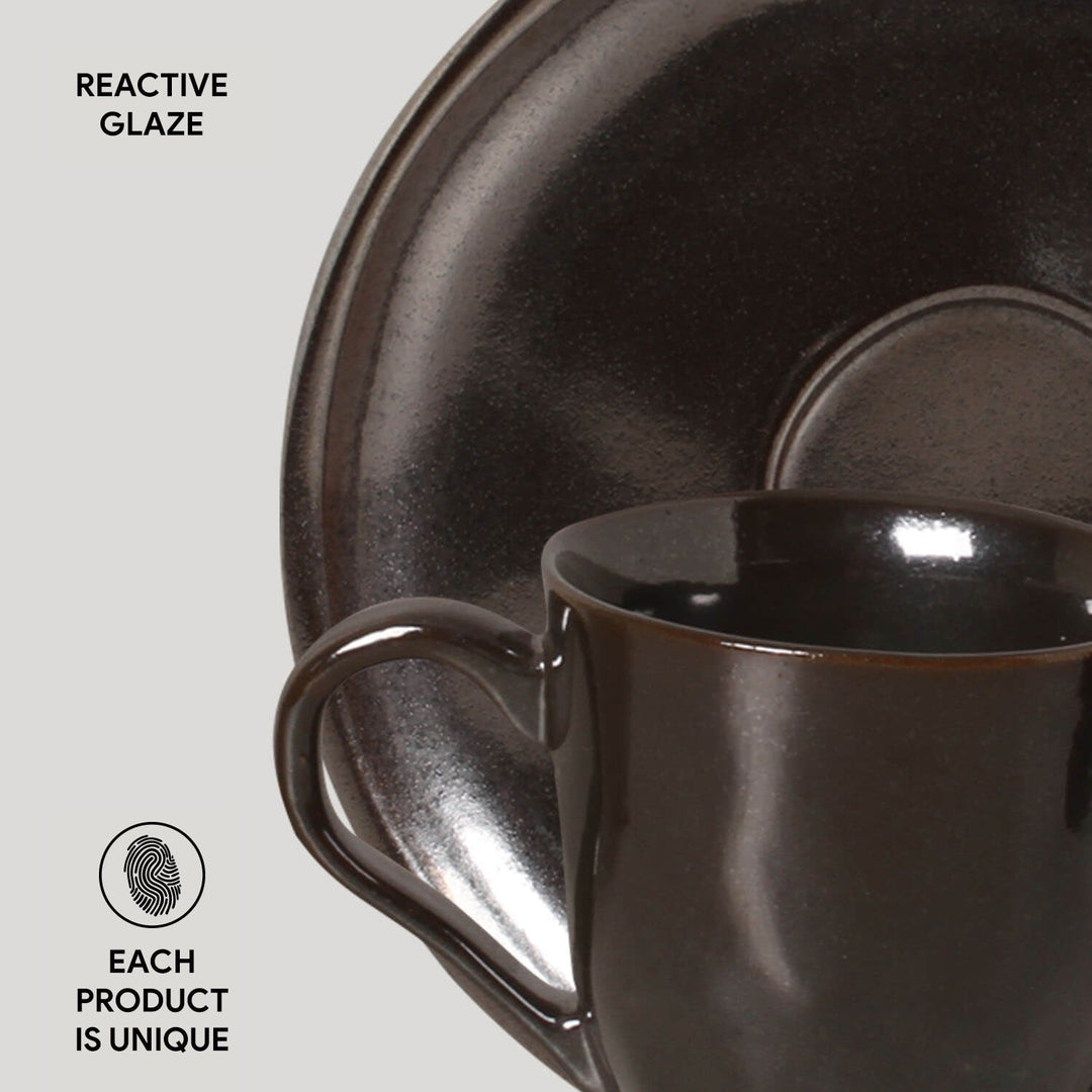 Non-Toxic Ceramic Cup &amp; Saucer Dinnerware Set, 6 Ct.