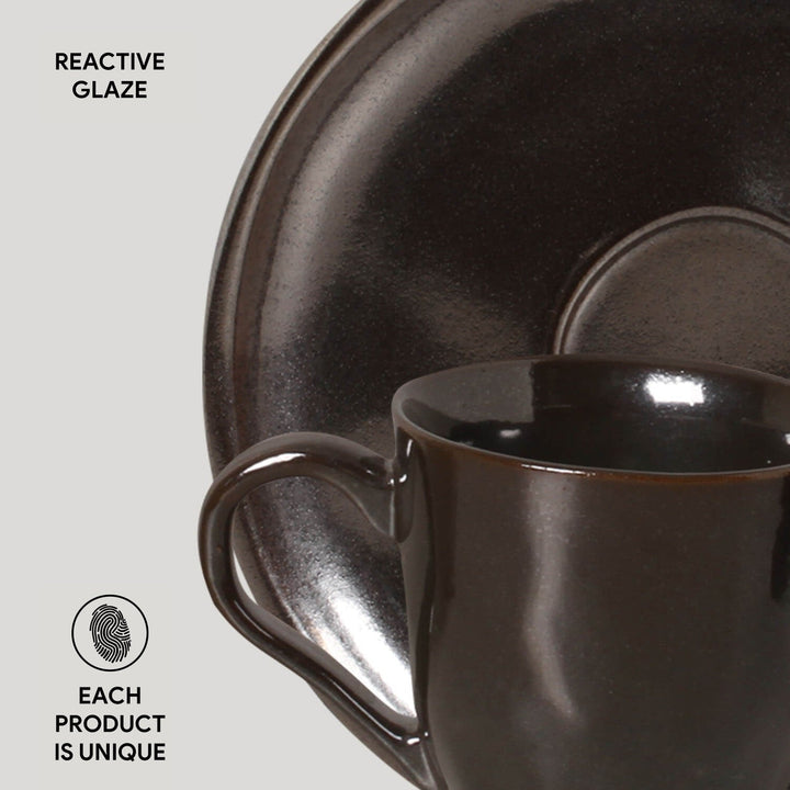 Non-Toxic Ceramic Cup &amp; Saucer Dinnerware Set, 6 Ct.