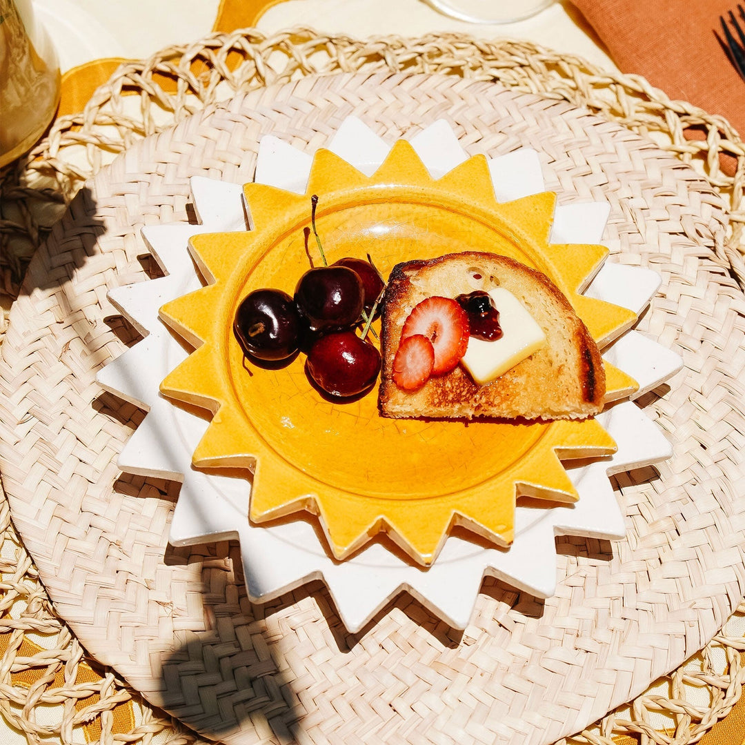 Handcrafted Terracotta Sun Ceramic Dinnerware Plate