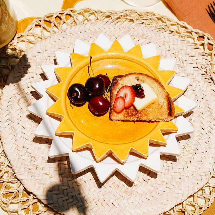 Handcrafted Terracotta Sun Ceramic Dinnerware Plate