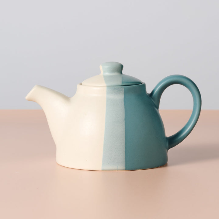 Handcrafted Glazed Ceramic Teapot, Blue, 24 oz.