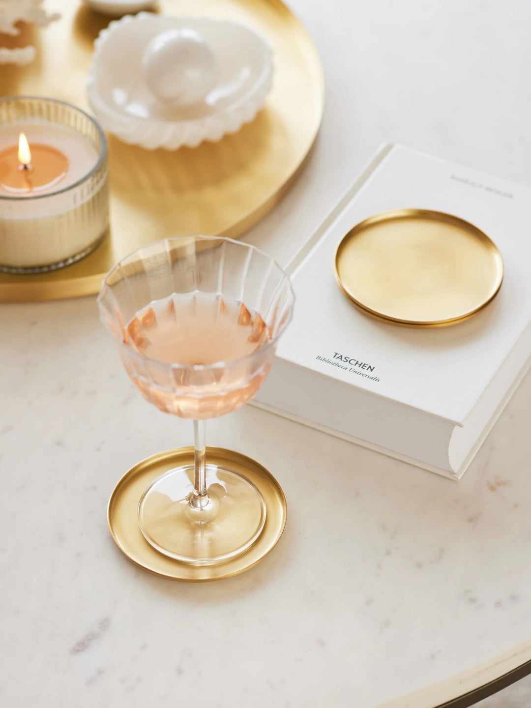 Pure Brass Handcrafted Serveware Coasters, 4 Ct.
