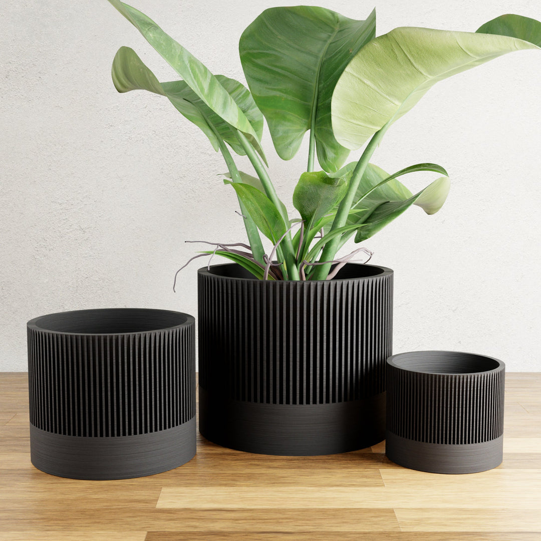 Biodegradable Plant-Based Ribbed Sakura Planter Decor