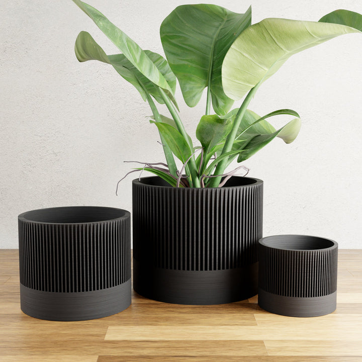 Biodegradable Plant-Based Ribbed Sakura Planter Decor