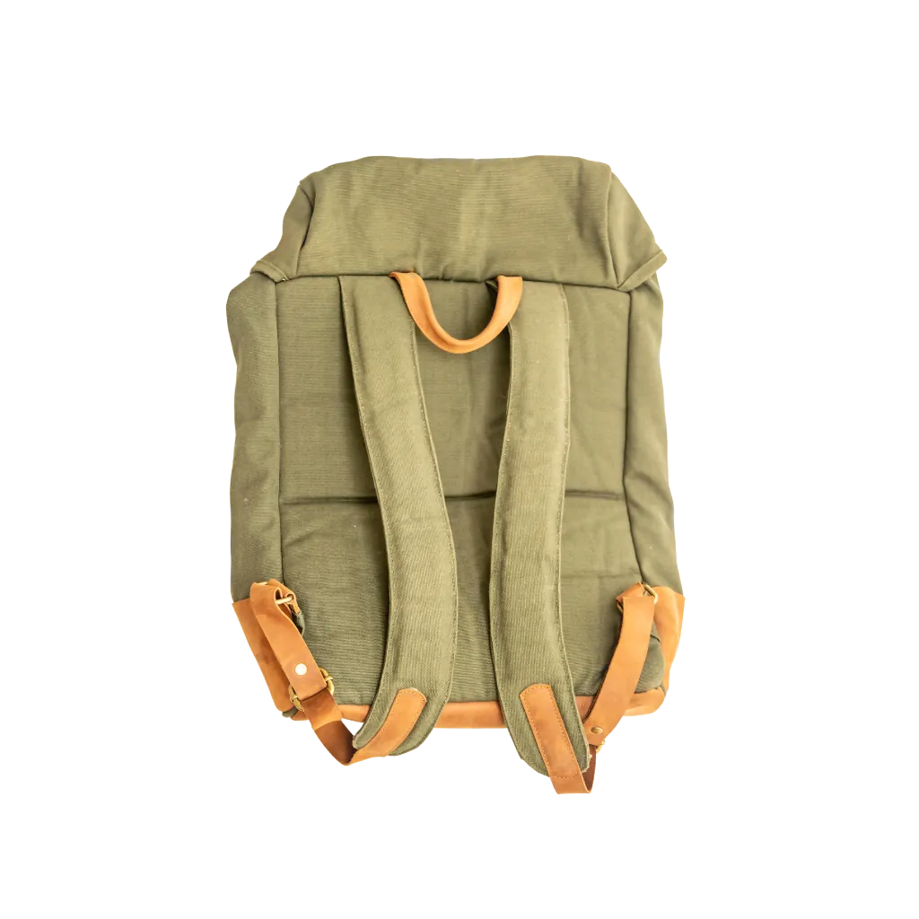 Kilele Leather Canvas Daypack