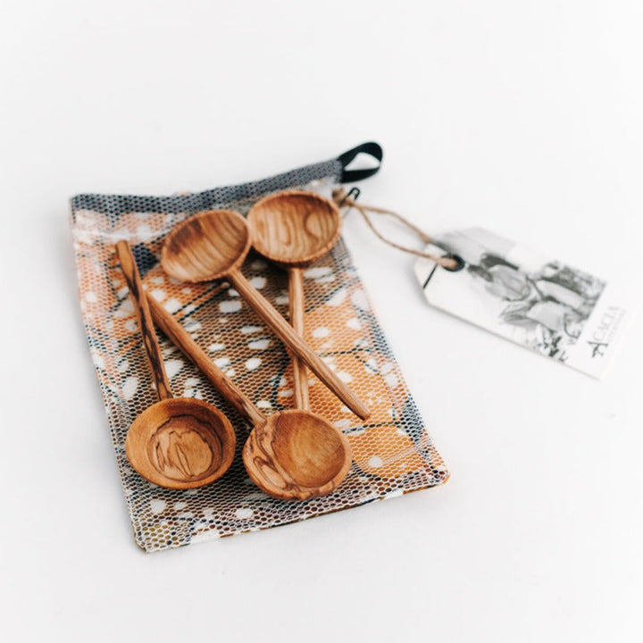 Handcrafted Olive Wood Flatware Spoons, 4 Ct.