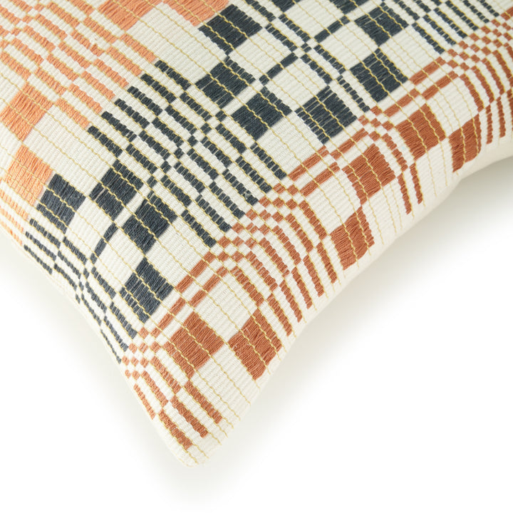 Handwoven Loin-Loom Cotton Throw Pillow Cover 18"