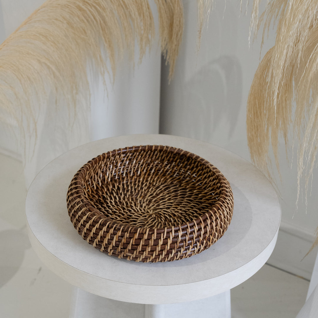 Handcrafted Rattan Fruit Basket &amp; Bowl, 10"