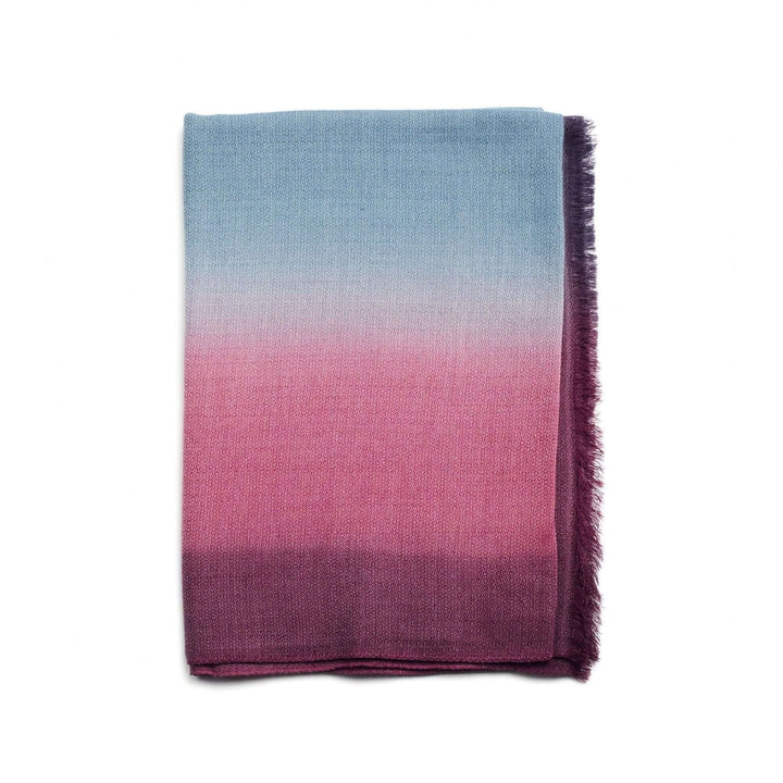 Handcrafted Cashmere Merino Scarf, 28" x 79", Iris