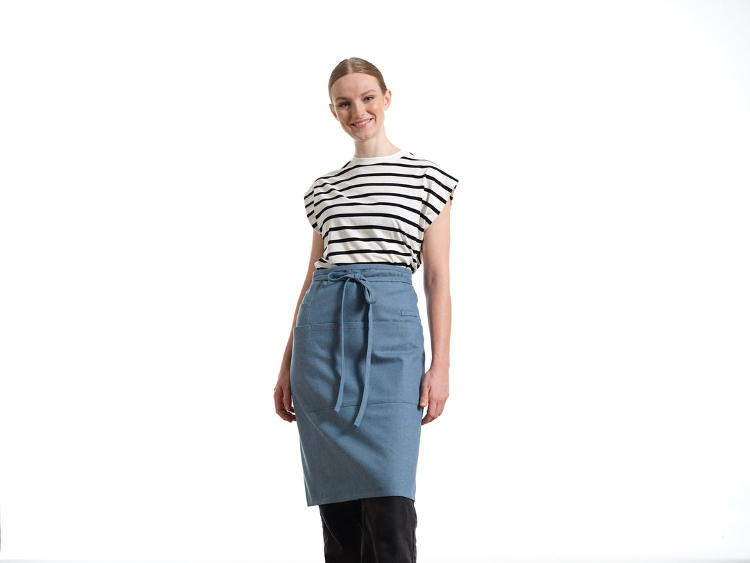 Upcycled Denim Bistro Apron, Adjustable, 25" x 32"