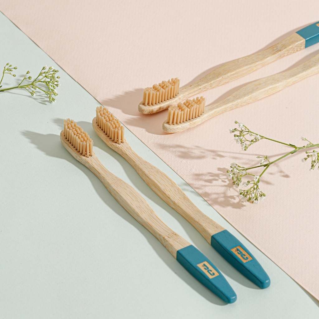 Biodegradable Organic Bamboo Toothbrush Set, 4 Ct.