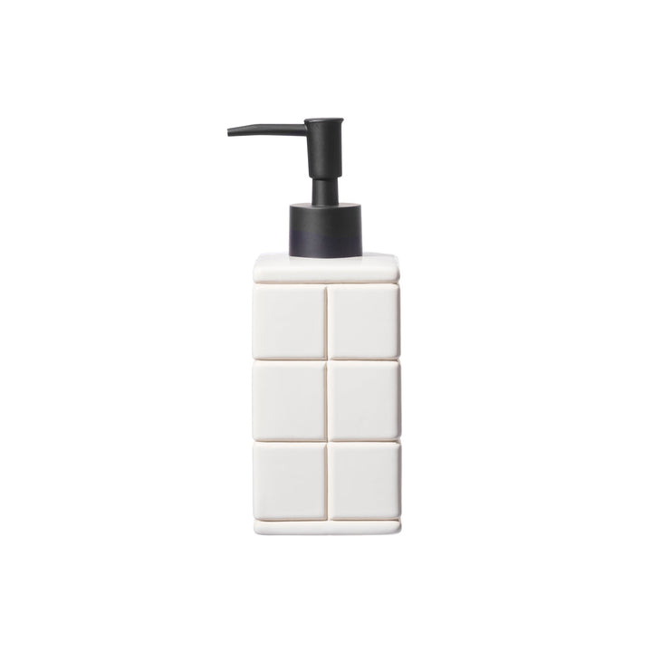 Upcycled Ceramic Soap Dispenser Decor, Glossy White