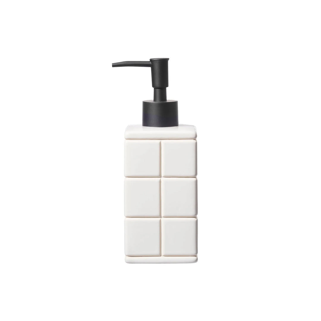 Glossy White Ceramic Soap Dispenser