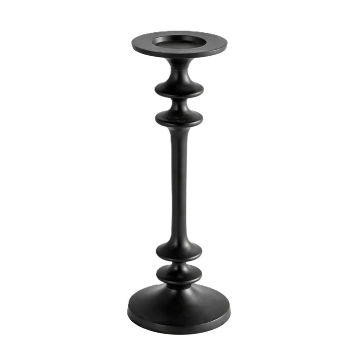 Reusable Aluminum Tall Candle Holder, Black, 14"