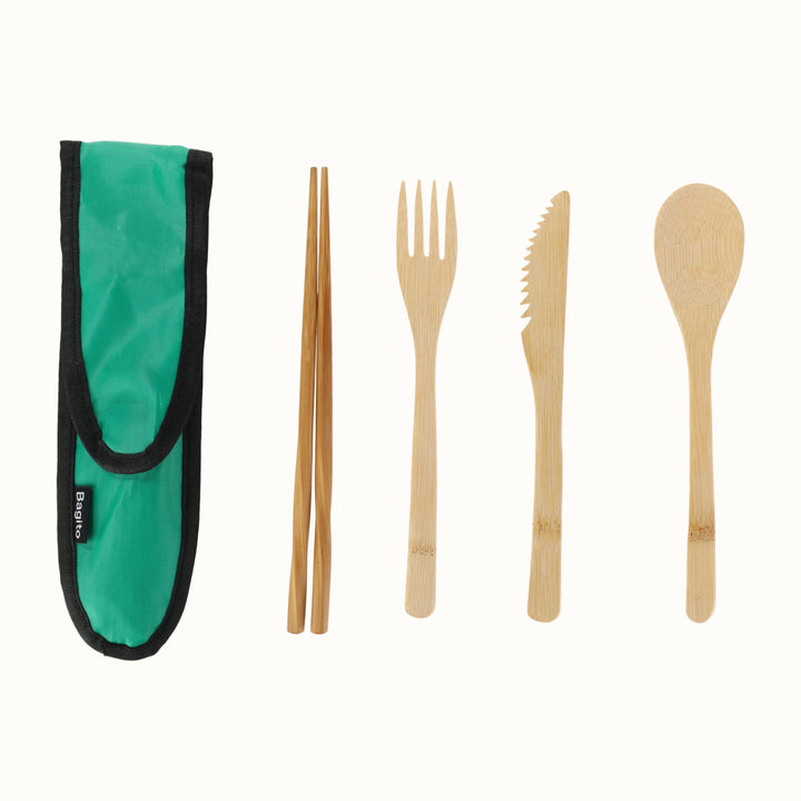Biodegradable Bamboo Travel Flatware Set, 4 Ct.
