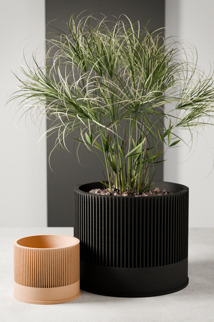 Biodegradable Plant-Based Ribbed Sakura Planter Decor