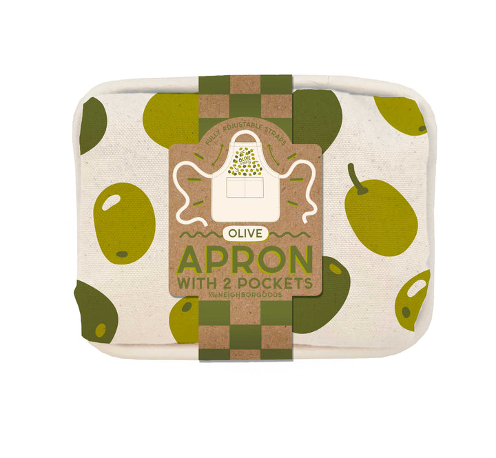 Biodegradable Cotton Kitchen Apron, Olive