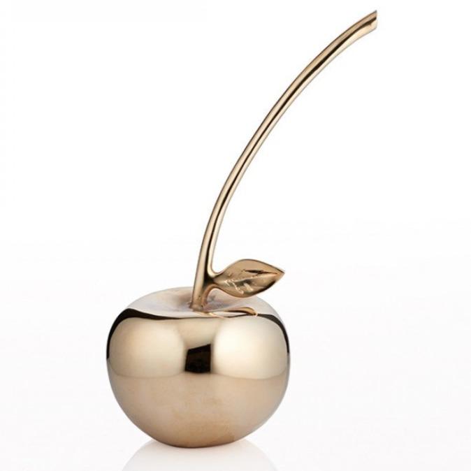 Handcrafted Gold Aluminum Apple Sculpture, 11"
