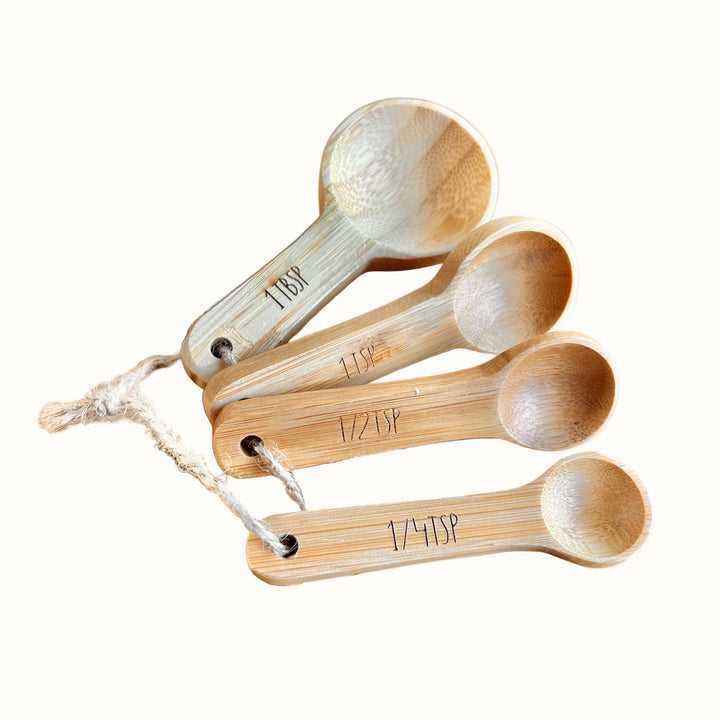 Biodegradable Bamboo Measuring Spoon Set, 4 Ct.