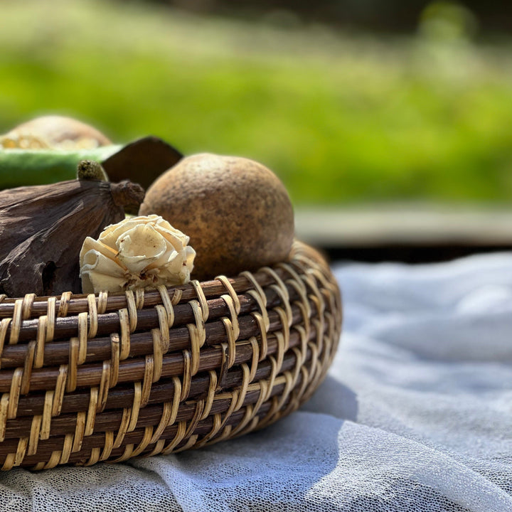 Handcrafted Rattan Fruit Basket &amp; Bowl, 10"