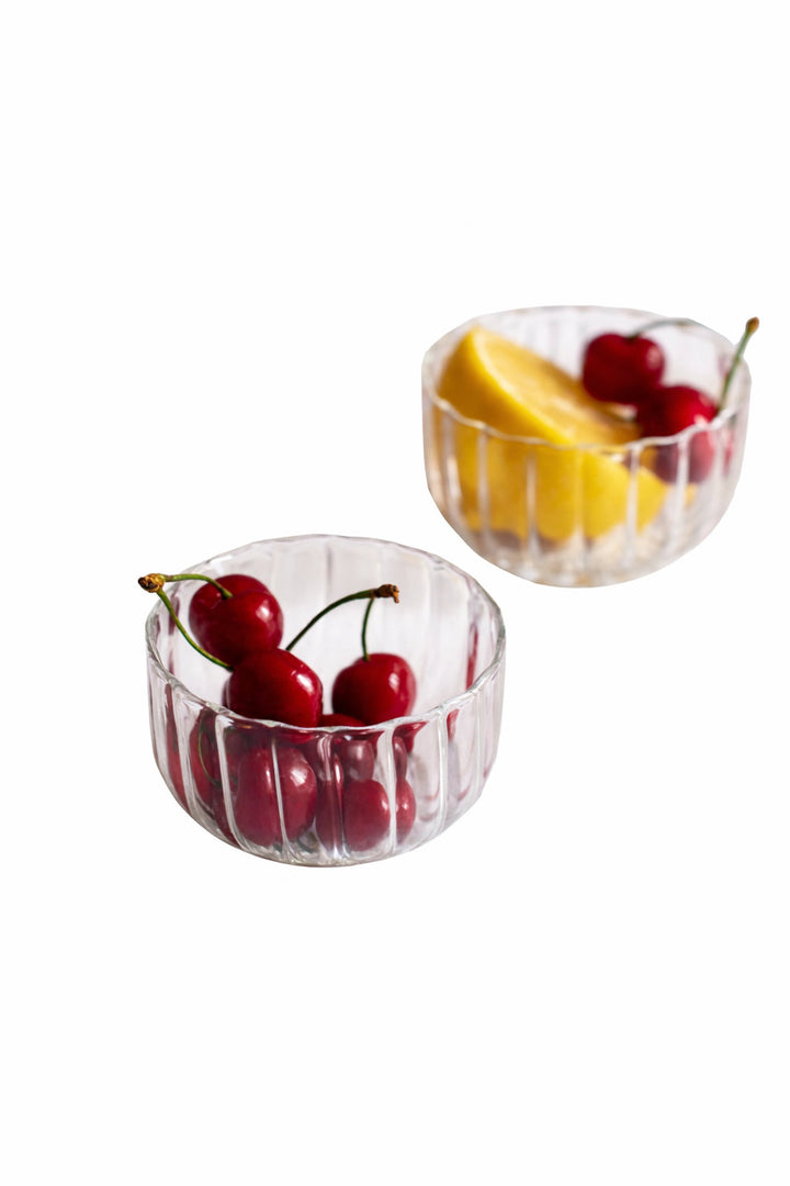 Handcrafted Borosilicate Glass Serveware Bowl, 2 Ct.
