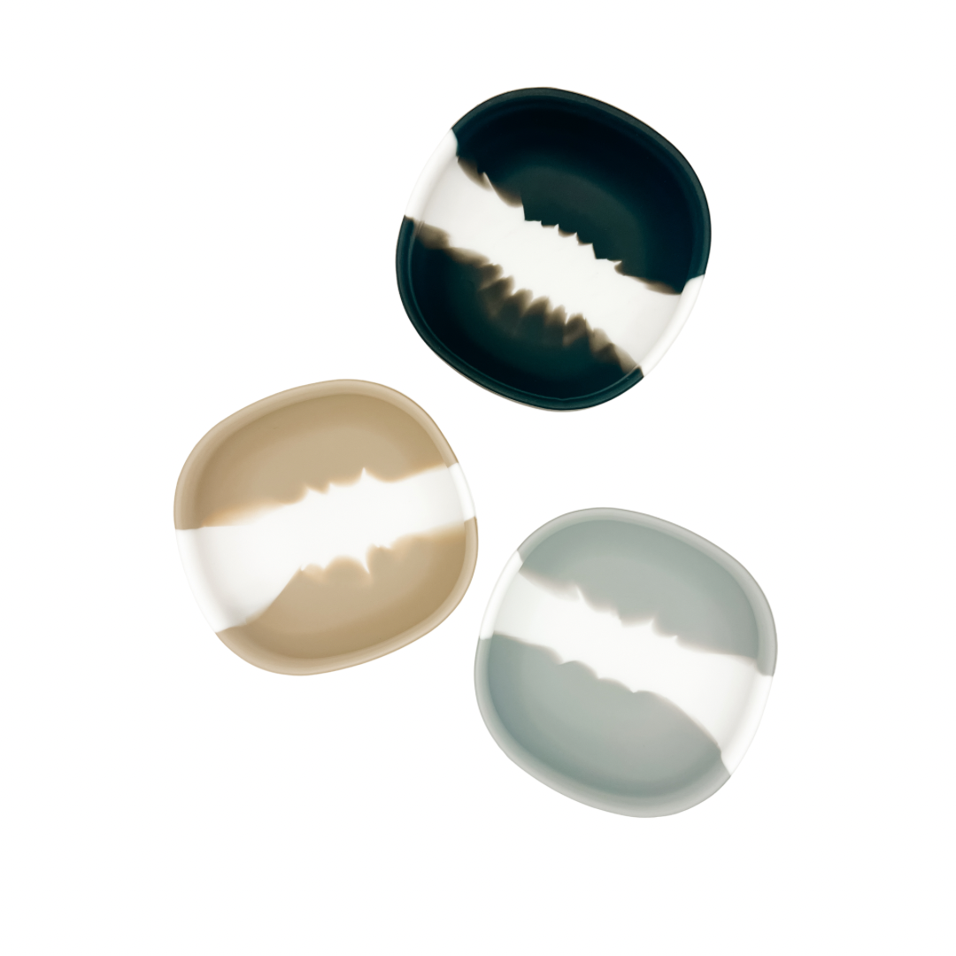 Non-Toxic Silicone Square Suction Baby Bowl, Dip-Dye