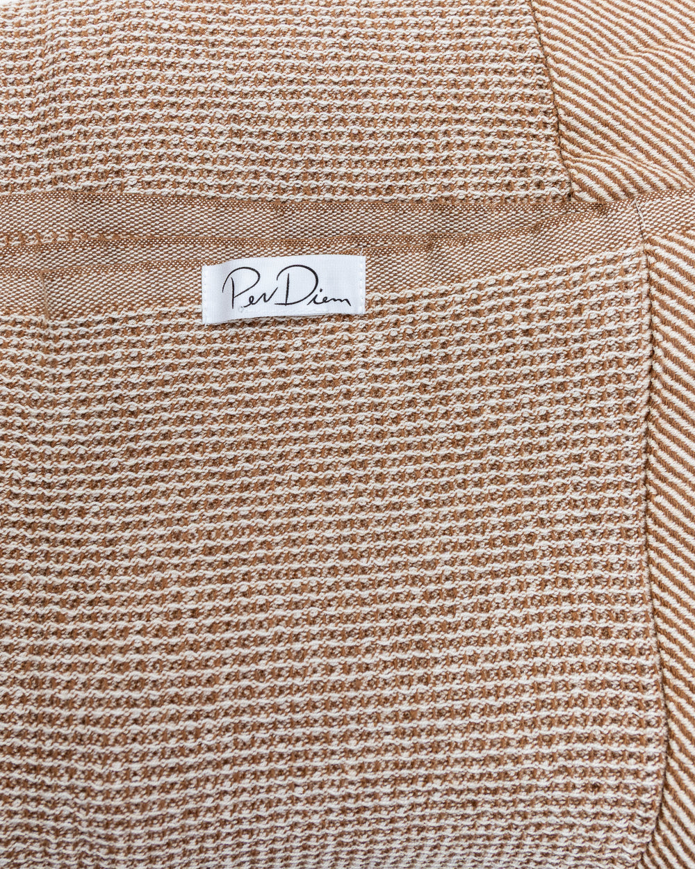 Biodegradable Cotton-Wool Waffle Throw Blanket, Camel