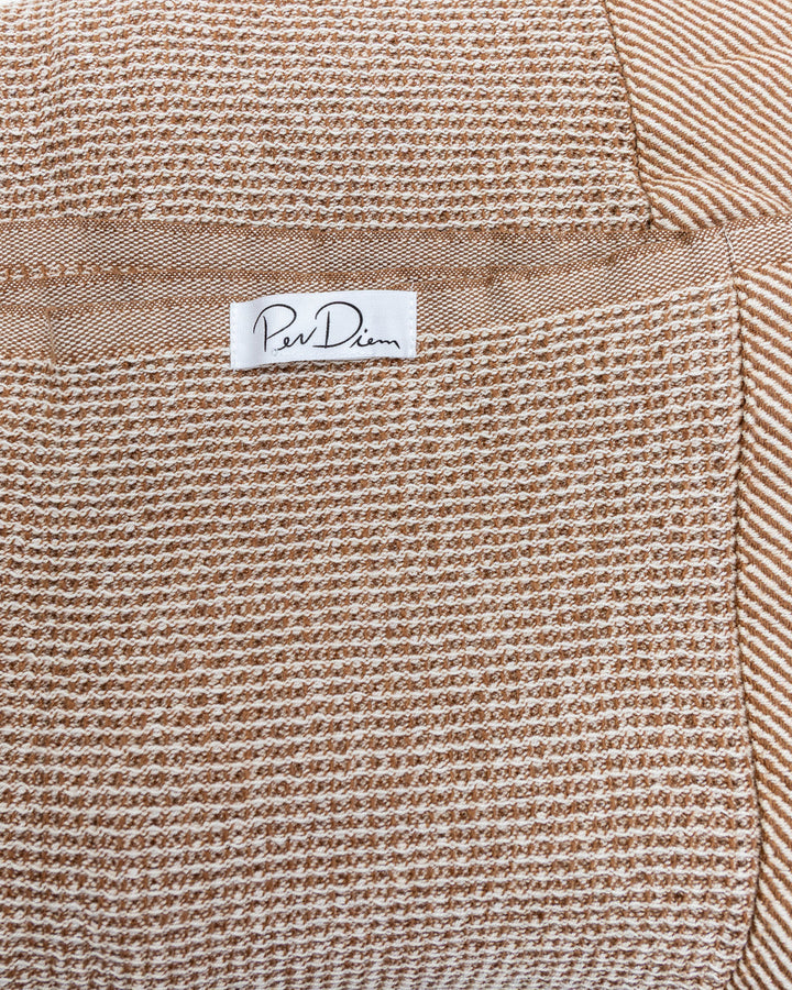 Biodegradable Cotton-Wool Waffle Throw Blanket, Camel