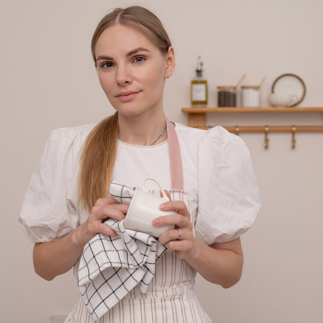 Organic Cotton Stripe &amp; Check Kitchen Towels, 6 Ct.