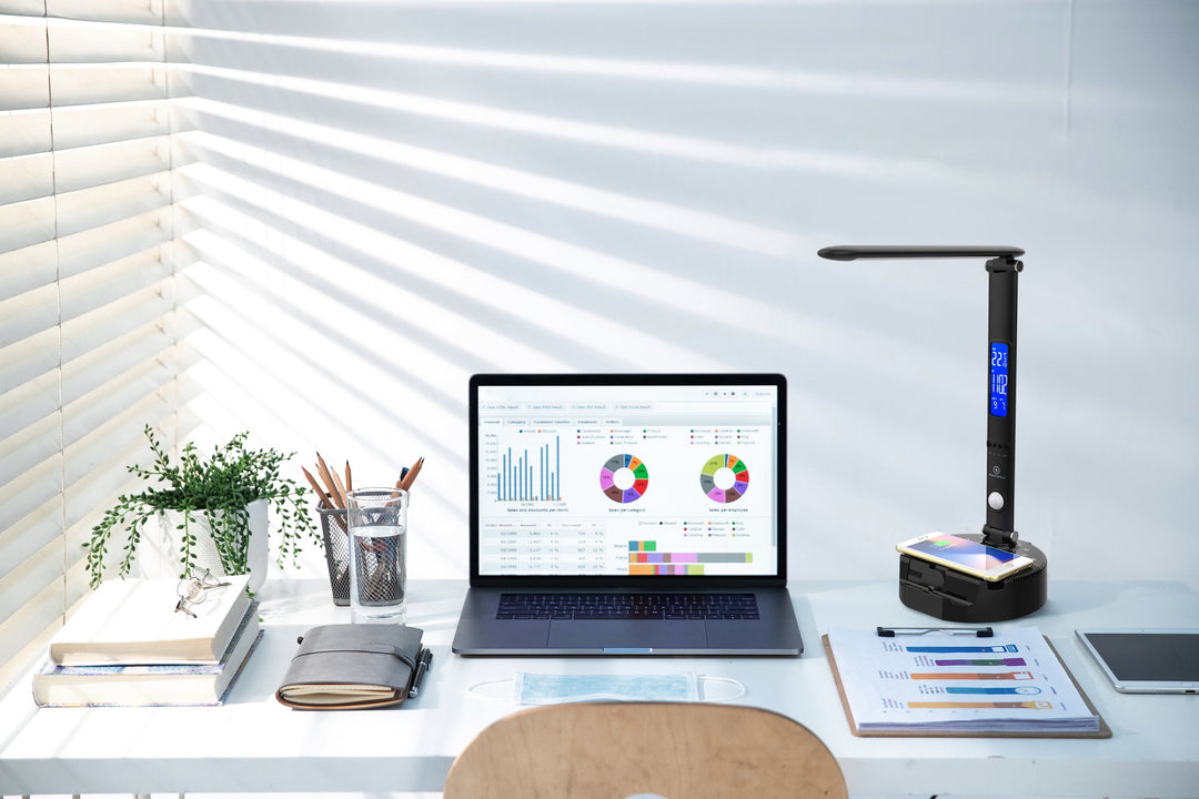 Smart LED Desk Lamp, Wireless Charger &amp; Speaker