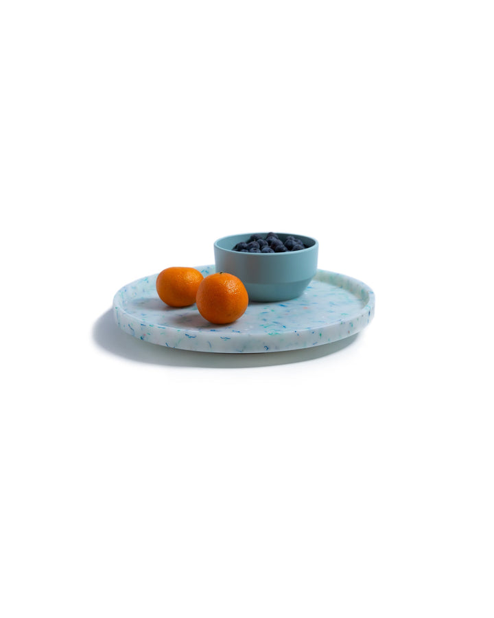 Upcycled Fishing Net Acacia Lazy Susan Tray, 12"