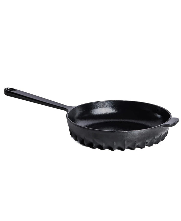 Recycled Cast Iron Enameled Frying Pan, 10"