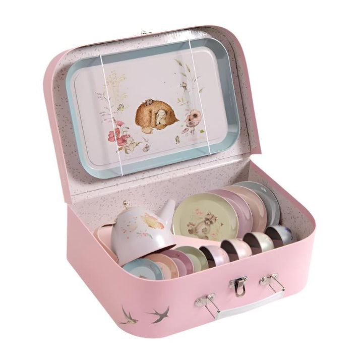 Non-Toxic Steel Pretend Play Tin Tea Set Toy
