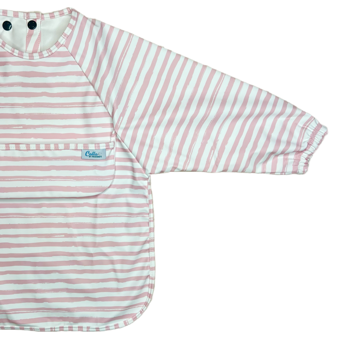 Non-Toxic Waterproof Long-Sleeve Baby Bib, Striped