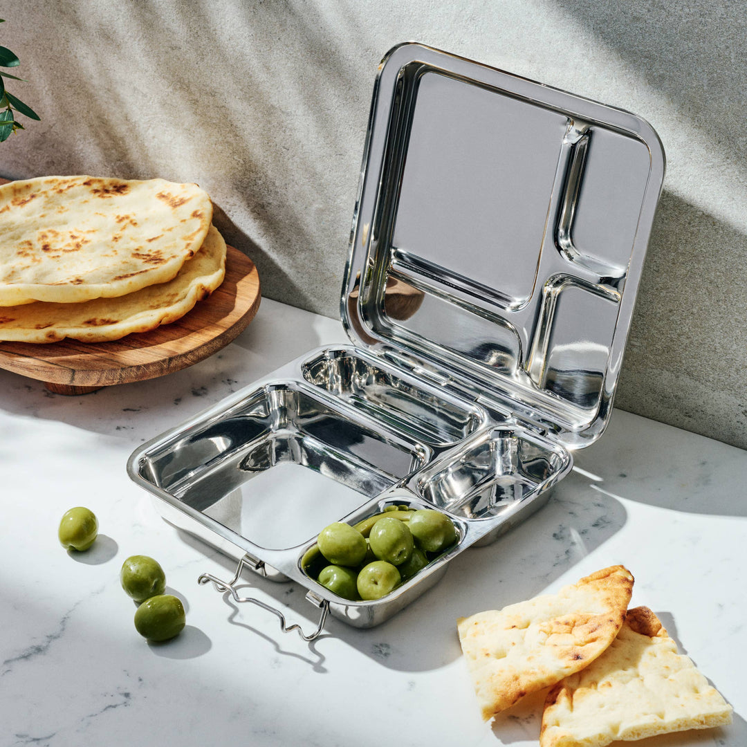 Food-Grade Stainless Steel Bento Box, 4-Section