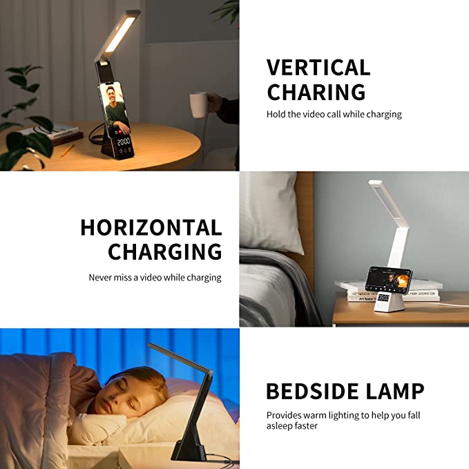 Smart LED Desk Lamp with 10W Wireless Charger, 7-in-1