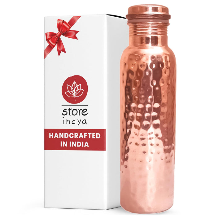 Handcrafted Pure Copper Water Bottle, 30 oz.