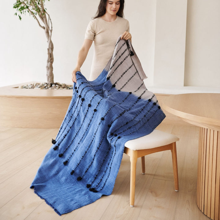 Handcrafted Merino Throw Blanket, 43" x 83"