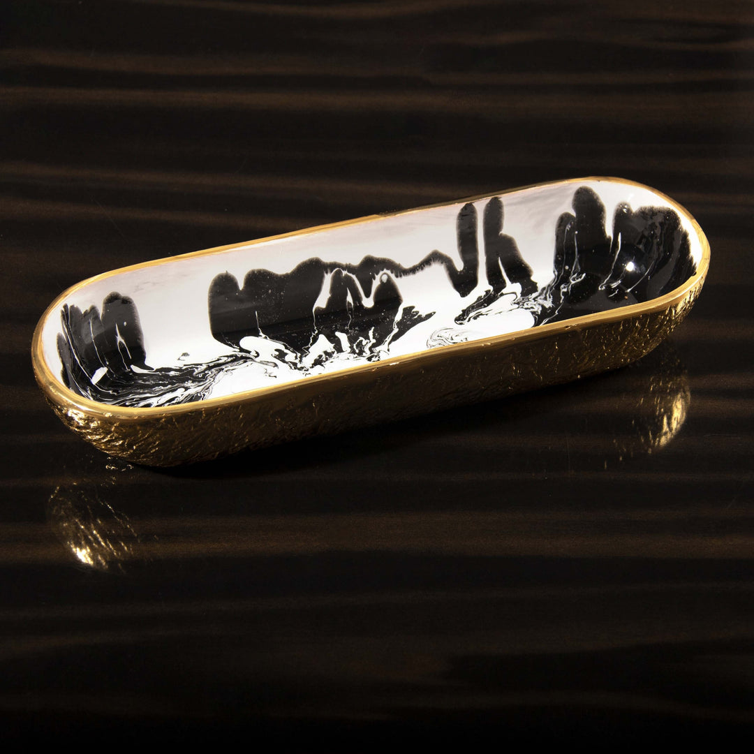 Handcrafted Gold-Plated Aluminum Cracker Serveware