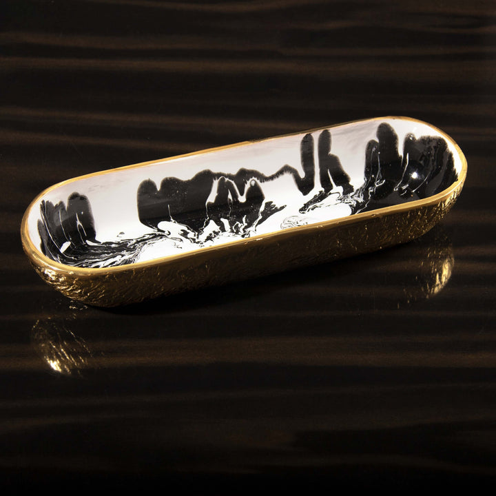 Handcrafted Gold-Plated Aluminum Cracker Serveware