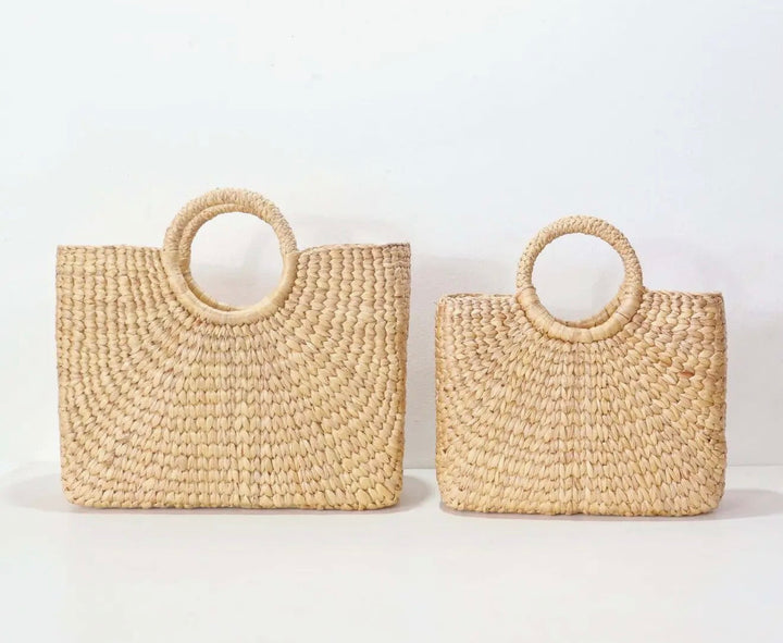 Handwoven Water Hyacinth Straw Handbag