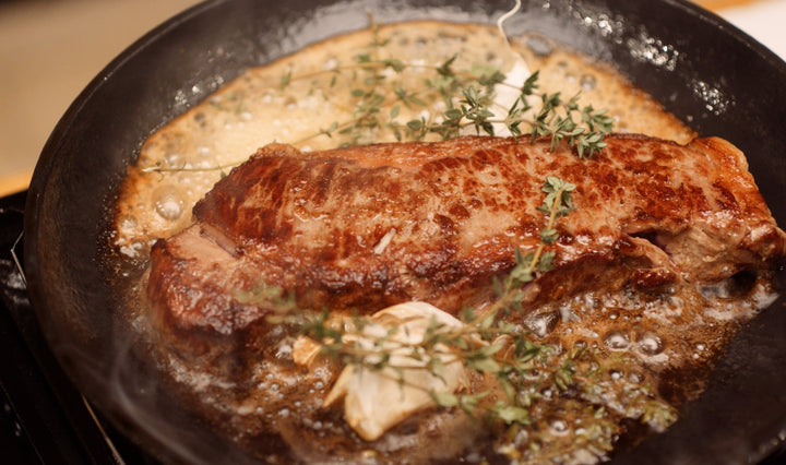 Recycled Cast Iron Enameled Frying Pan, 10"