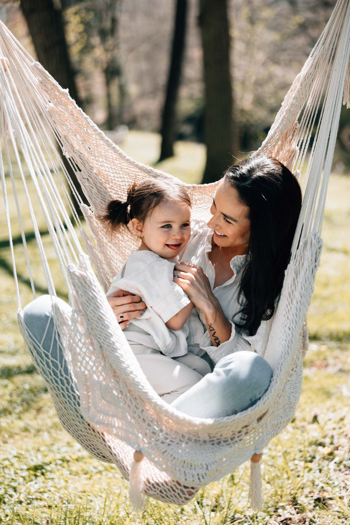 Handcrafted Natural Cotton Hammock Swing Chair