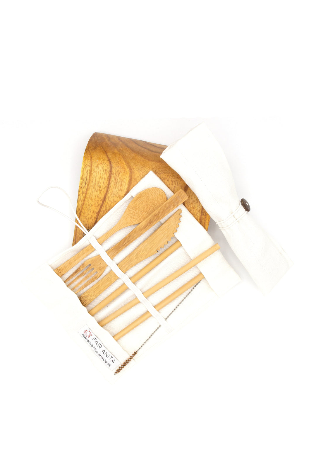 Handcrafted Bamboo Kitchen Utensil &amp; Straw Set