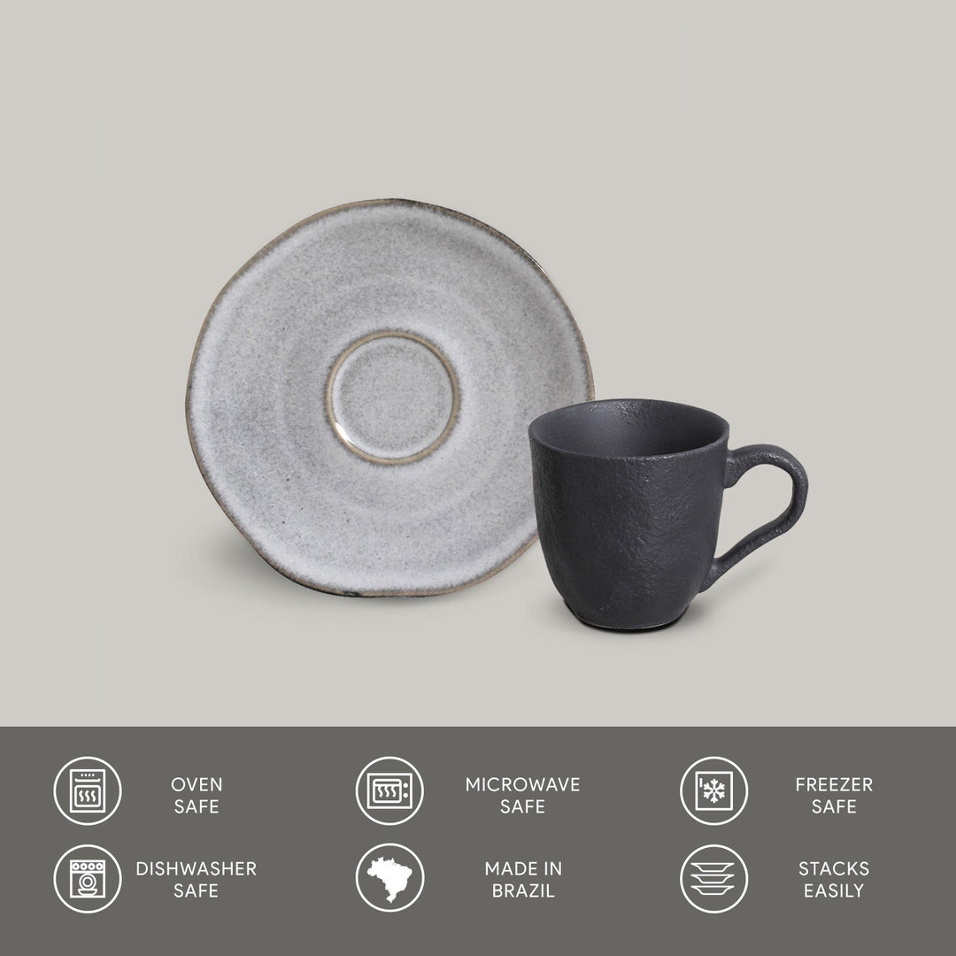 Non-Toxic Ceramic Cup &amp; Saucer Dinnerware Set, 6 Ct.