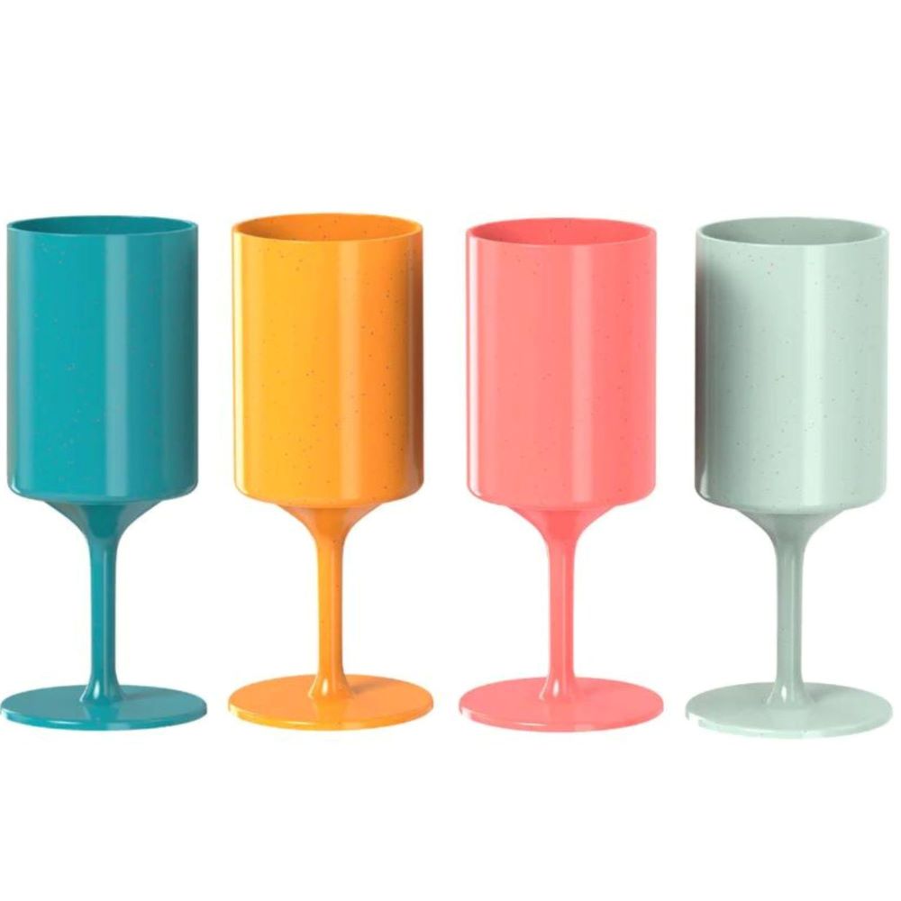 Compostable Sugarcane Stemmed Wine Glasses, 4 Ct.