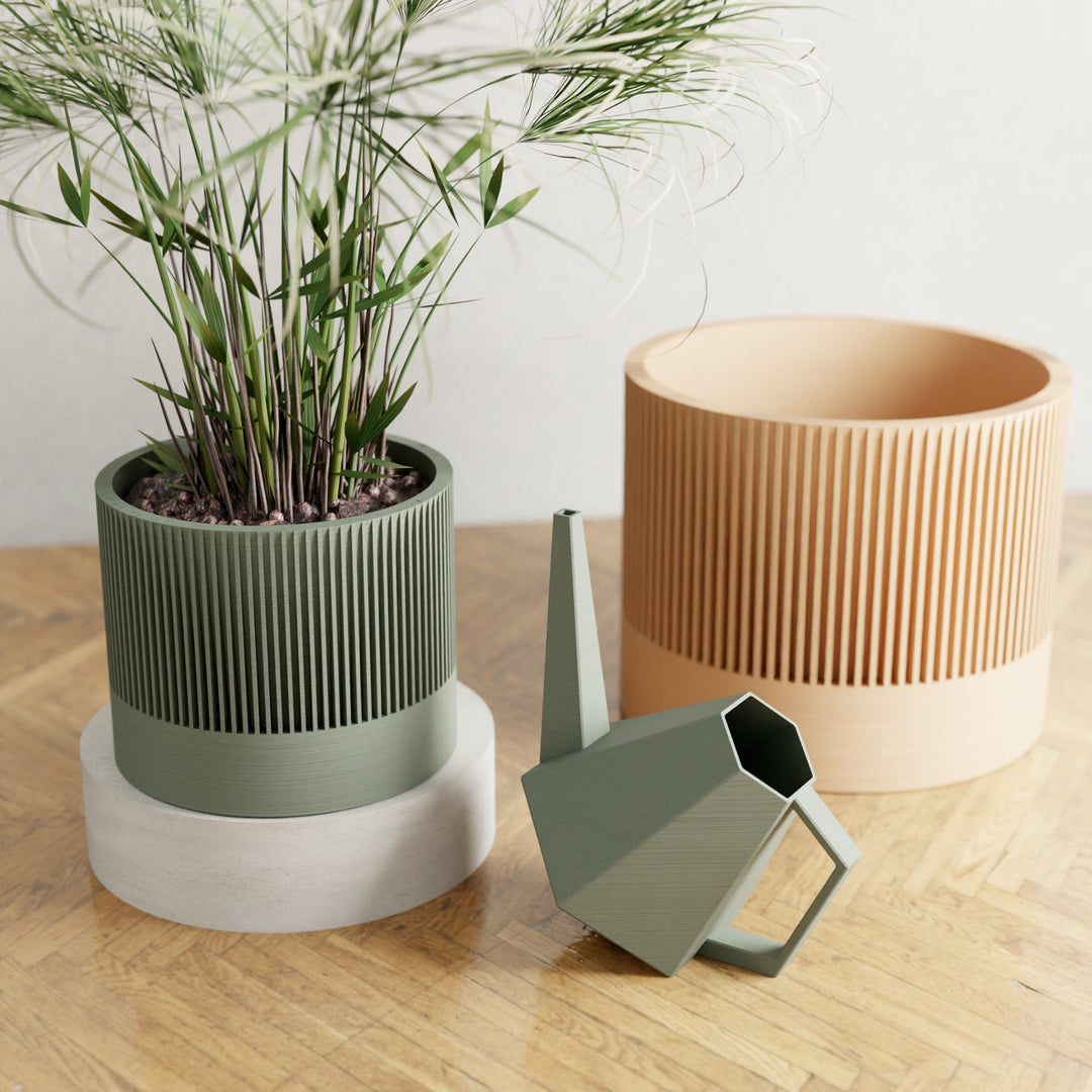Biodegradable Plant-Based Ribbed Sakura Planter Decor
