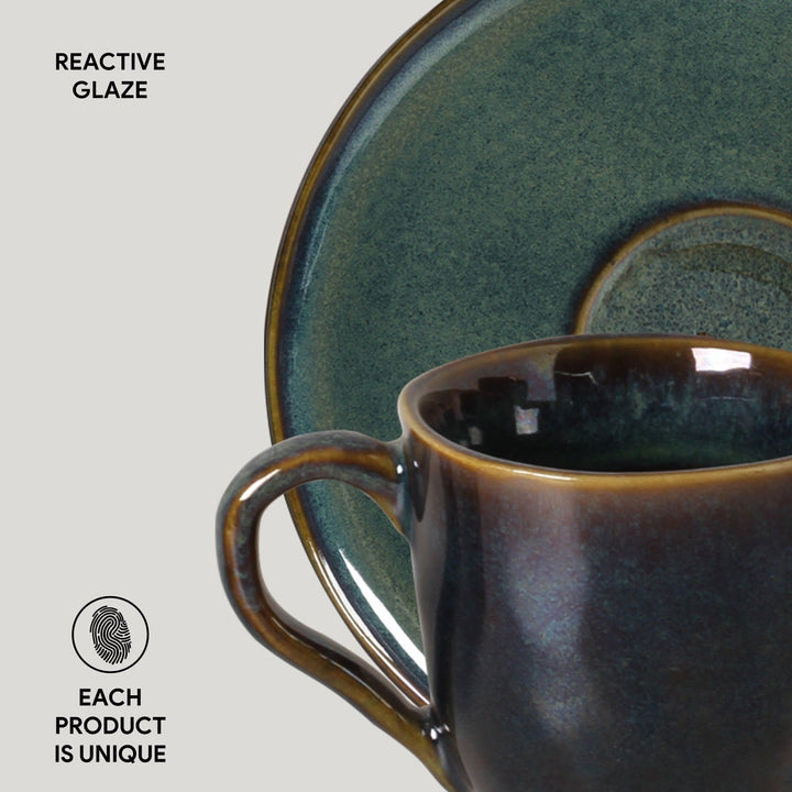 Non-Toxic Ceramic Cup &amp; Saucer Dinnerware Set, 6 Ct.