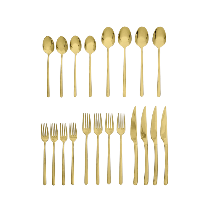 Mirror-Finish 18/10 Stainless Steel Flatware Set of 20